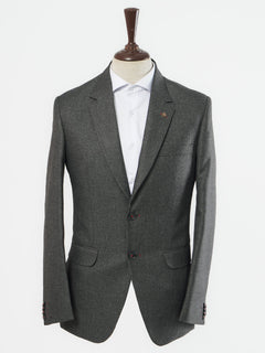 Charcoal Grey Self Single-Breasted Tailored Men’s Blazer (BMF-007)