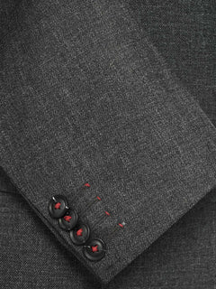 Charcoal Grey Self Single-Breasted Tailored Men’s Blazer (BMF-007)