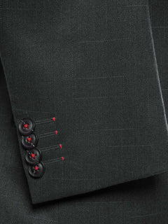 Dark Grey Self Single-Breasted Tailored Men’s Blazer (BMF-015)