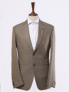 Brown Self Single-Breasted Tailored Men’s Blazer (BMF-018)