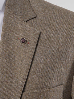 Brown Self Single-Breasted Tailored Men’s Blazer (BMF-018)