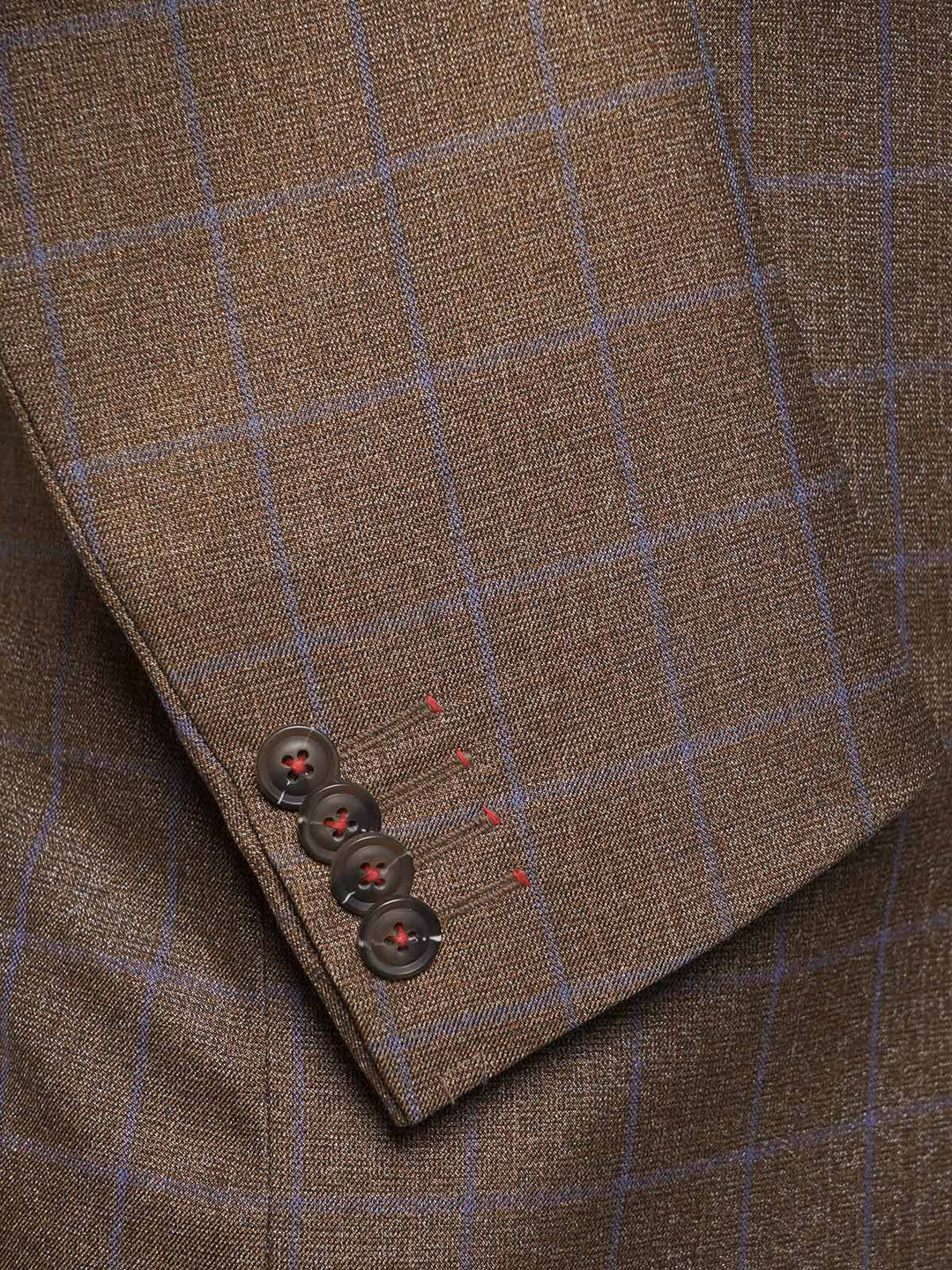 Light Brown & Purple Self Checked Single-Breasted Tailored Men’s Blazer (BMF-021)