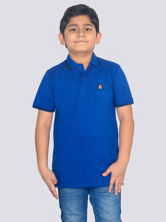 Contrast Tipping Royal Blue Boys Polo T-Shirt (BP-23)