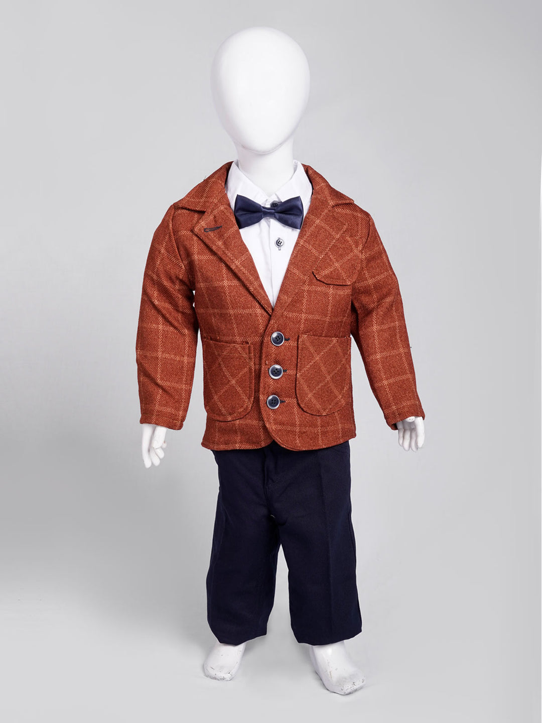 Rust Self Check Boys Suit for Kids 4 Piece Set Complete Suit (BST5-17)