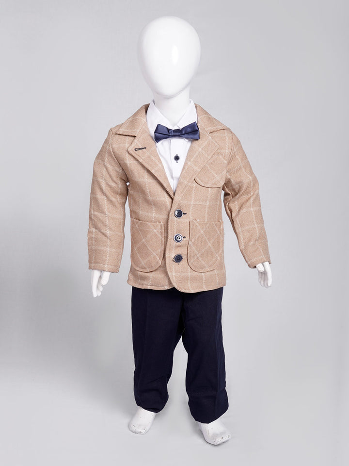 Camel Self Check Boys Suit for Kids 4 Piece Set Complete Suit (BST5-20)