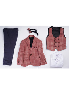 Rust Self Check Boys Suit for Kids 5 Piece Set Complete Suit (BST5-27)