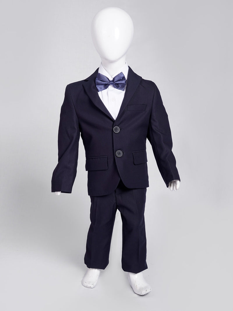 Blue Plain Boys Suit for Kids 4 Piece Set Complete Suit (BST5-32)