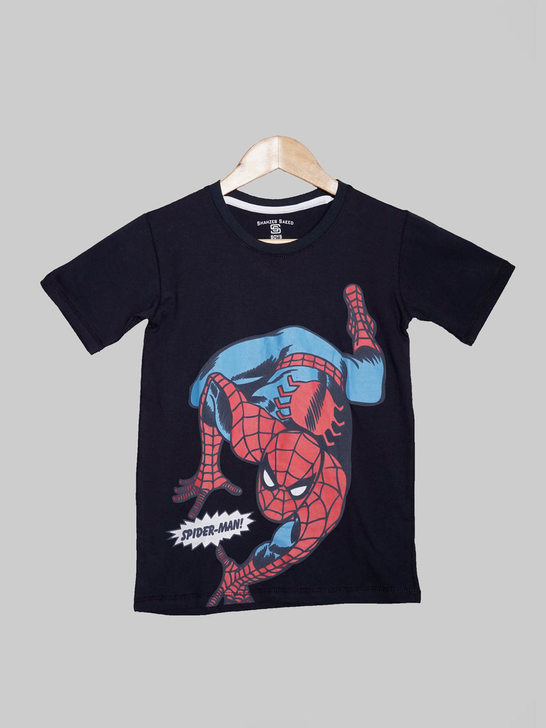 Spider Man Navy Blue Half Sleeves Boys T-Shirt (BT-100)