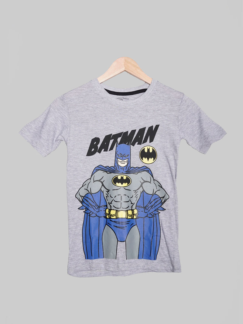 Batman Light Grey Half Sleeves Boys T-Shirt (BT-95)