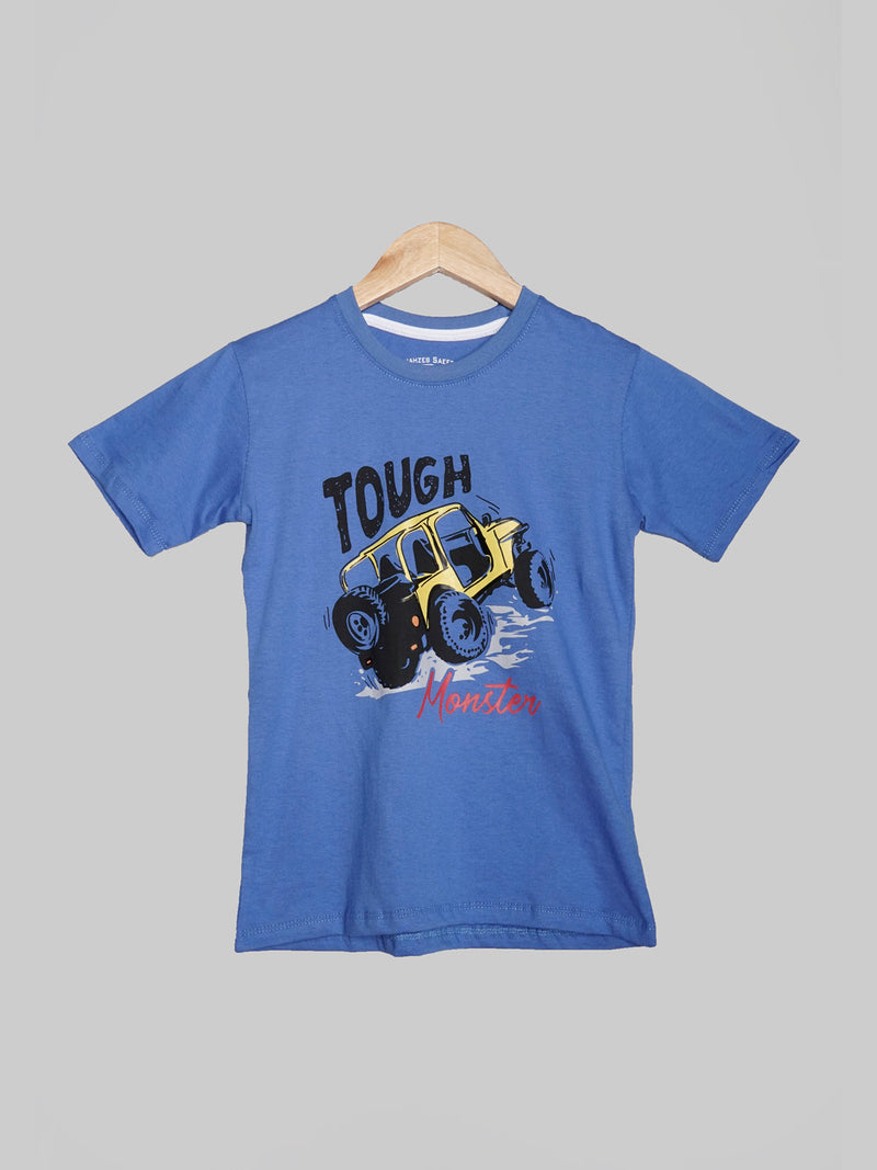 Tough Monster Royal Blue Half Sleeves Boys T-Shirt (BT-110)