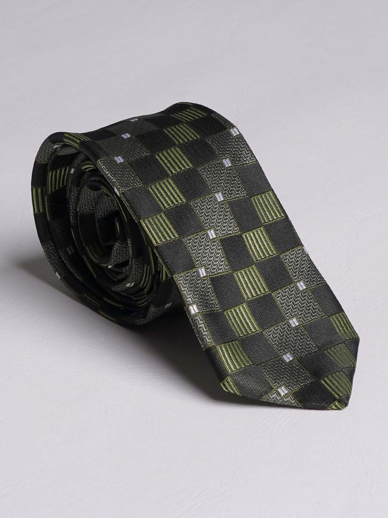 Dark Green Check Tie (TIE-718)