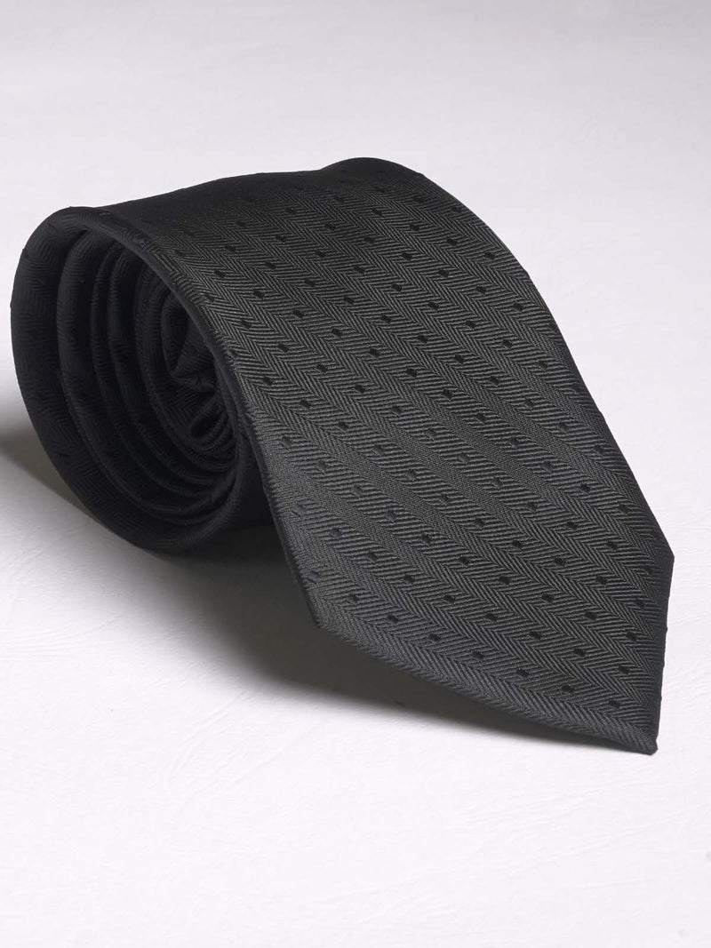 Black Luxury Dotted Soft Tie (Tie-645)