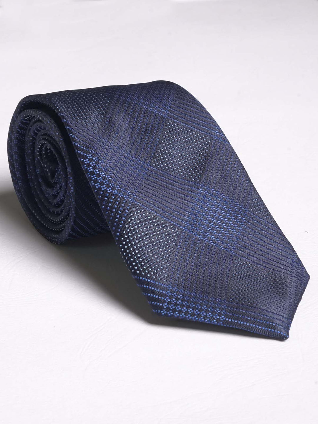 Blue Stripe With Dot Print Tie (TIE-570)