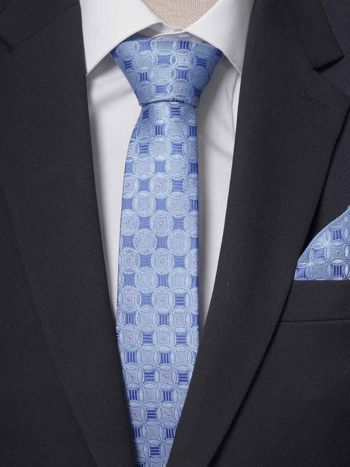 Blue Multi Pattern Tie Set (TS-226)