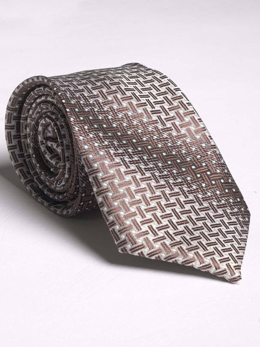 Brown Plain Textured Tie (TIE-561)