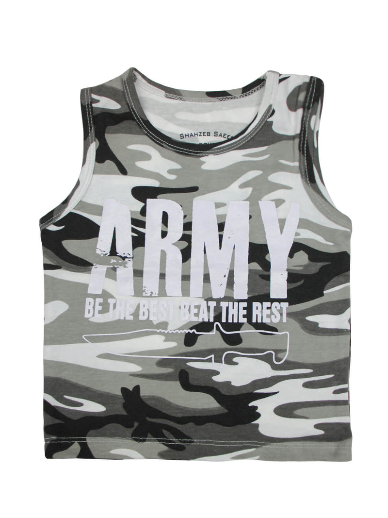 Camouflage Grey & White Boys Sando (BT-49)