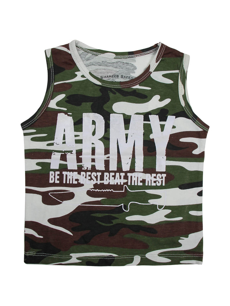 Camouflage Green & Brown Boys Sando (BT-50)