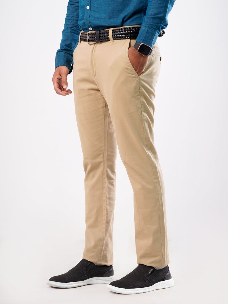 Fawn Plain Cotton Chino-24