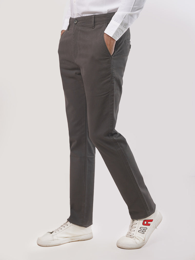 Dark Brown Plain Cotton Chino Pant-25