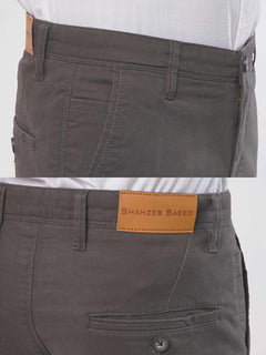 Dark Brown Plain Cotton Chino Pant-25