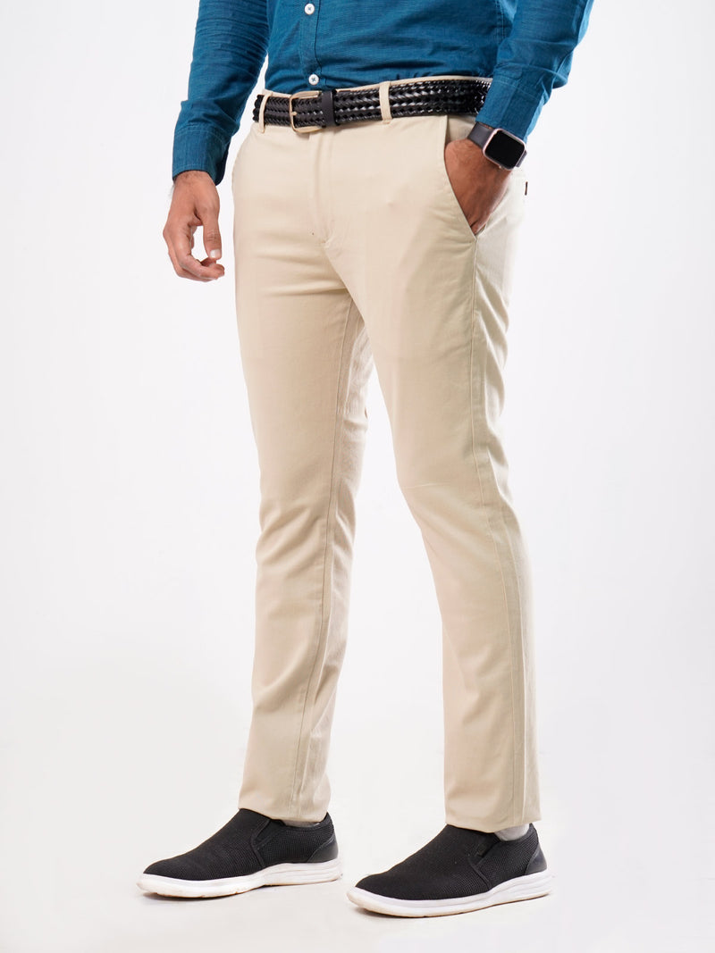 Beige Plain Cotton Chino-24