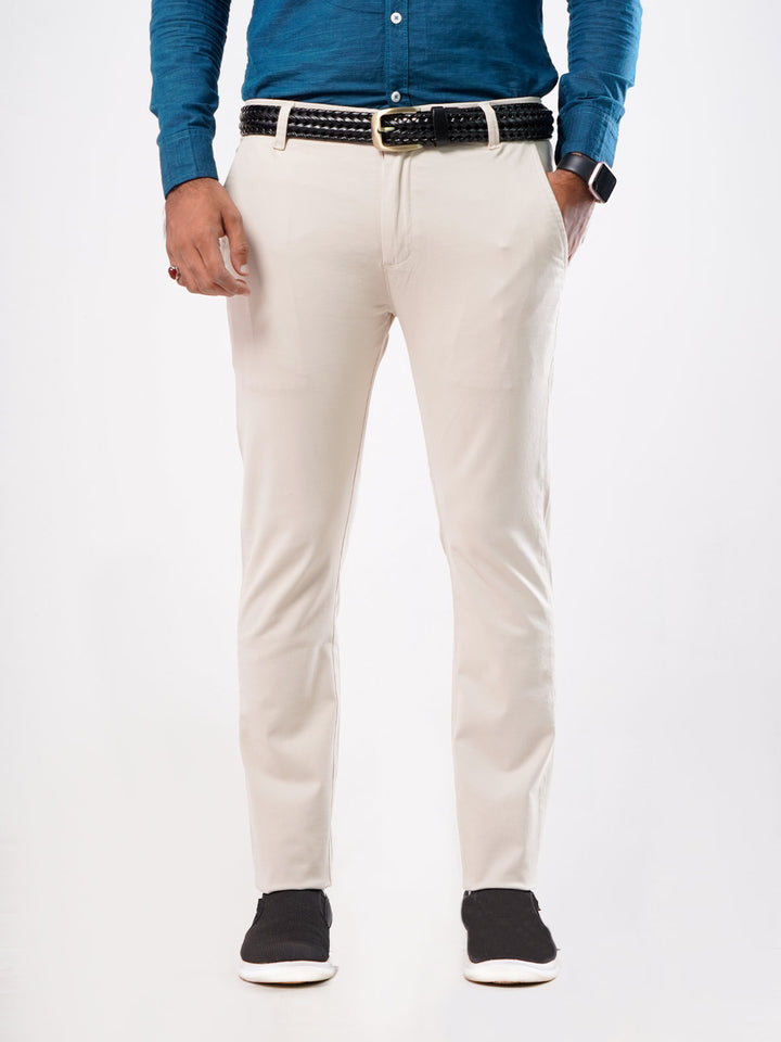 Beige Plain Cotton Chino-22