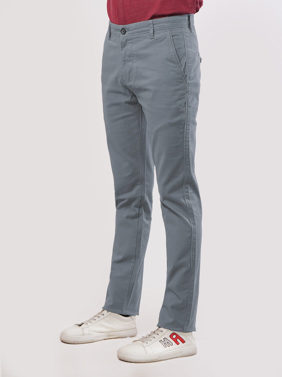 Light Grey Plain Cotton Chino Pant-25