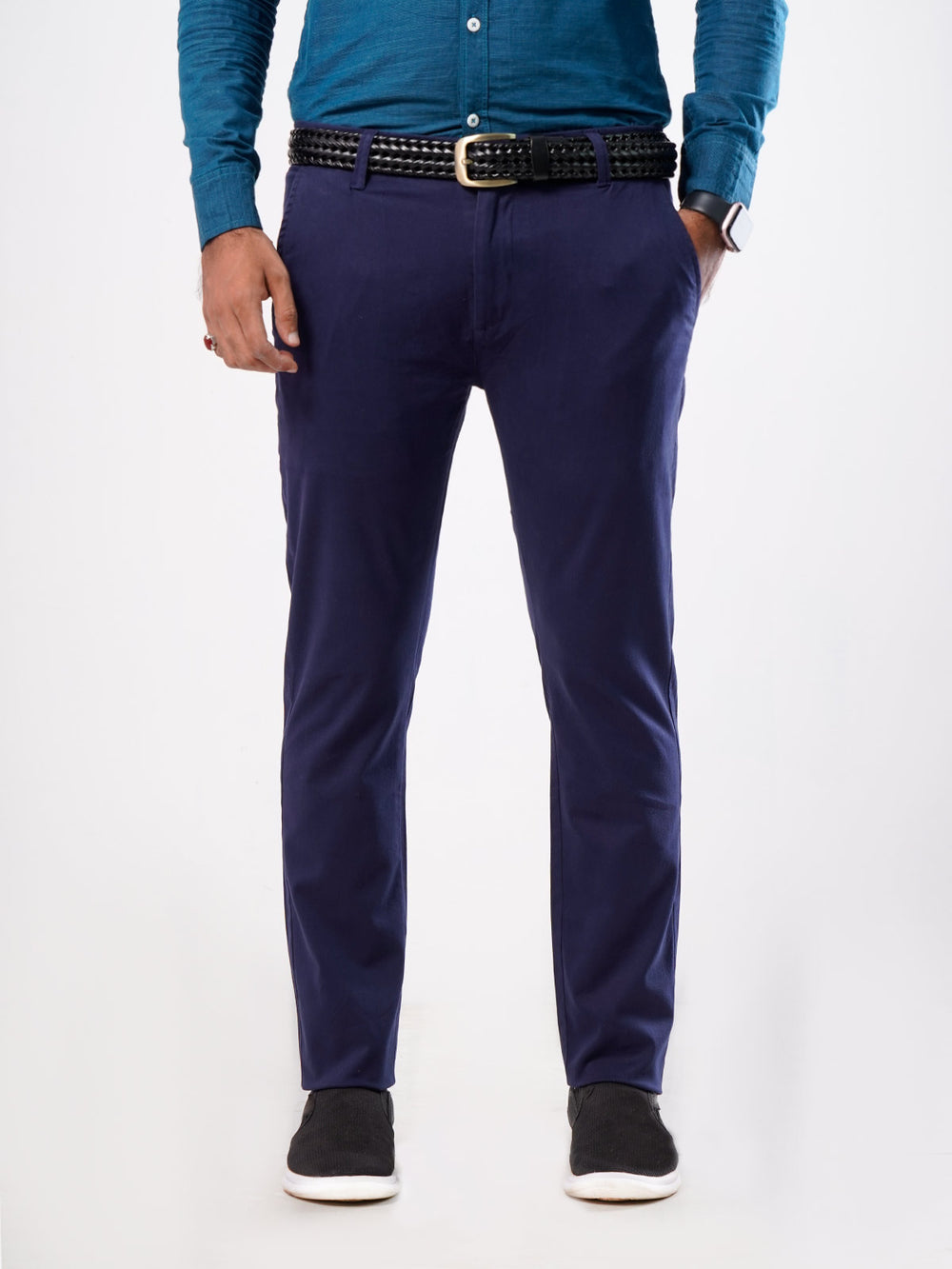 Navy Blue Plain Cotton Chino-24