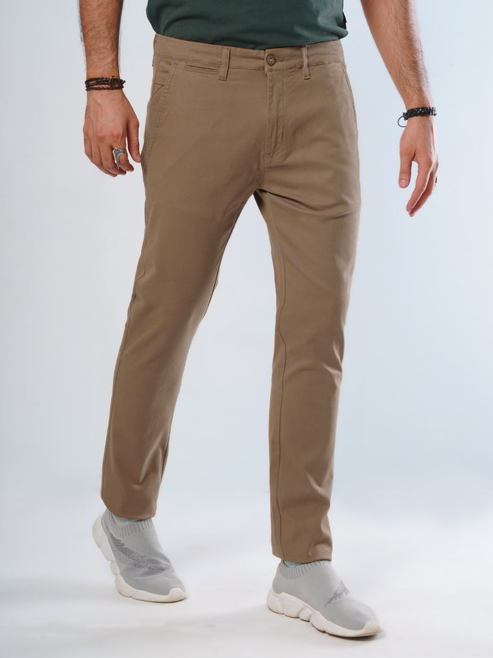 Camel Plain Cotton Chino Pant-29