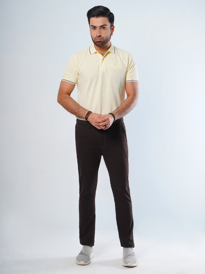 Chocolate Brown Plain Cotton Chino Pant-29