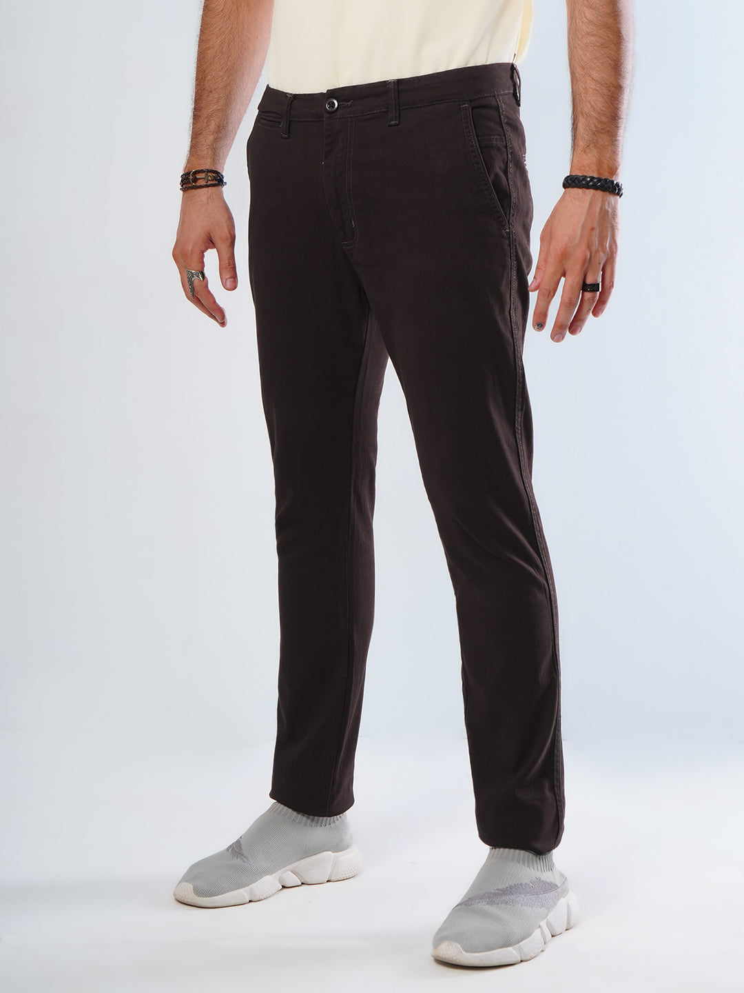 Chocolate Brown Plain Cotton Chino Pant-29