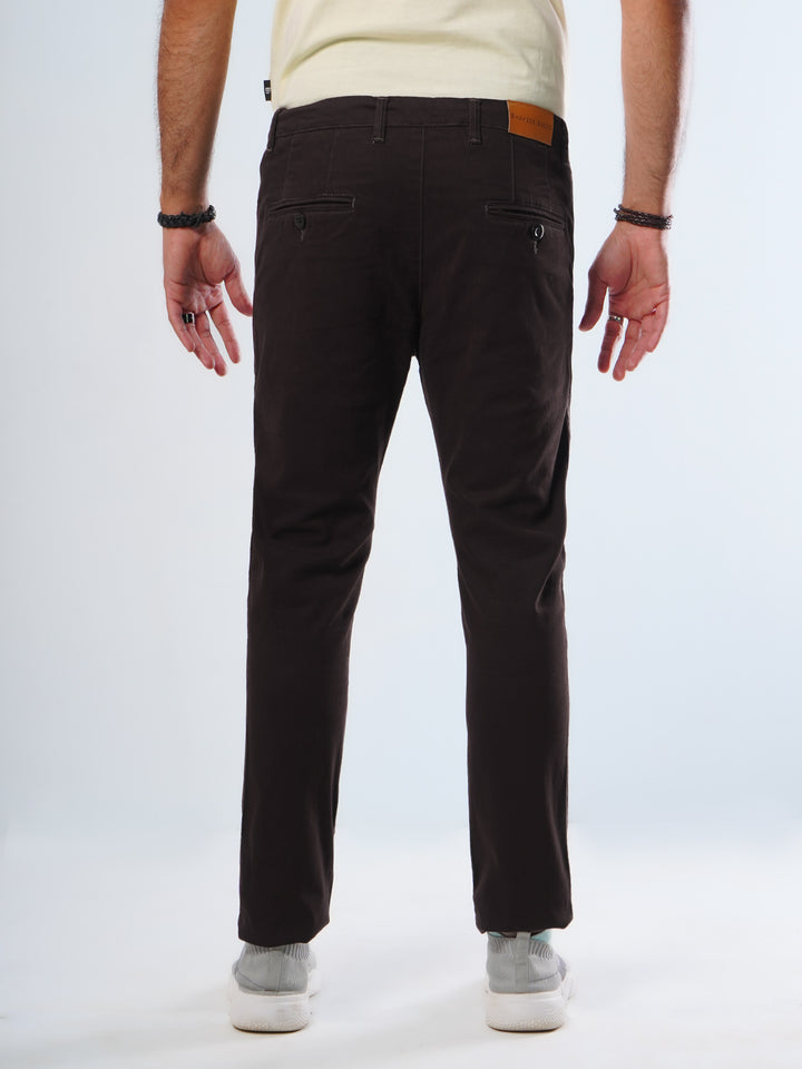 Chocolate Brown Plain Cotton Chino Pant-29