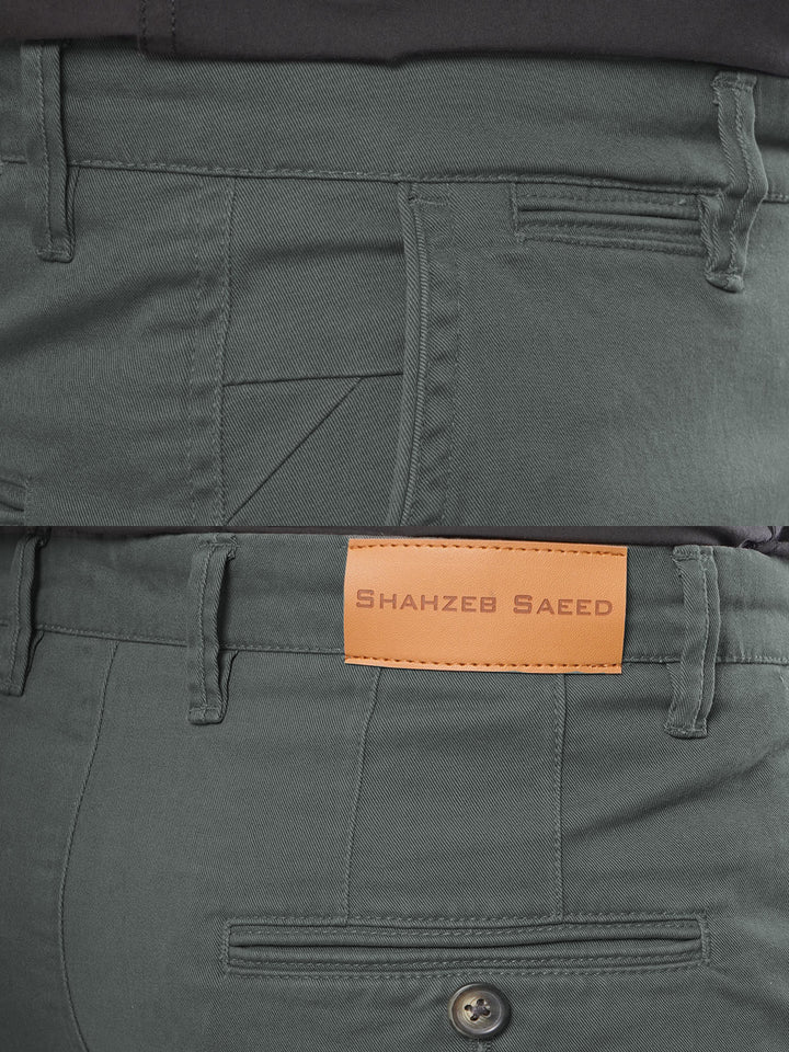 Dark Green Plain Cotton Chino Pant-26