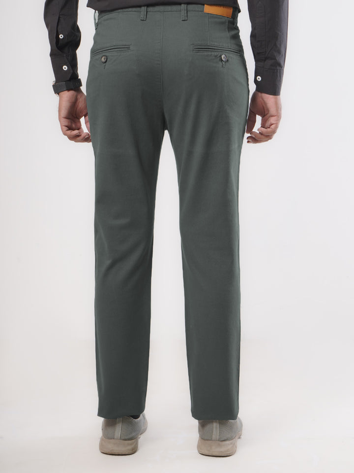 Dark Green Plain Cotton Chino Pant-26