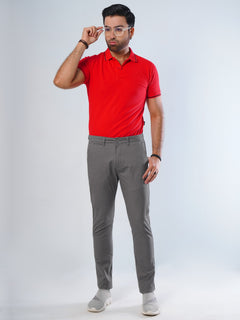 Dark Grey Plain Cotton Chino Pant-29