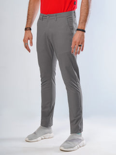 Dark Grey Plain Cotton Chino Pant-29