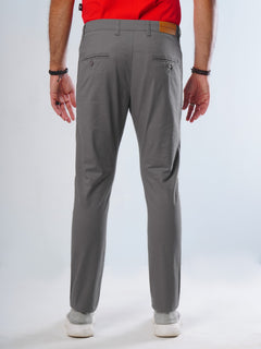 Dark Grey Plain Cotton Chino Pant-29