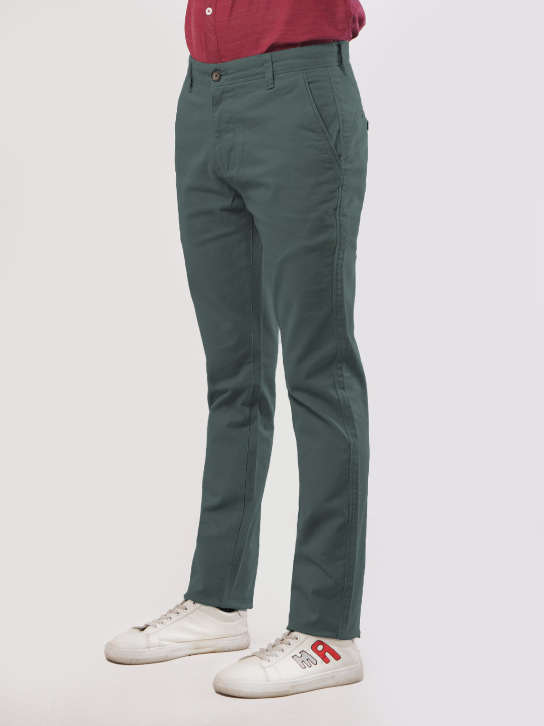 Teal Green Plain Cotton Chino Pant-25