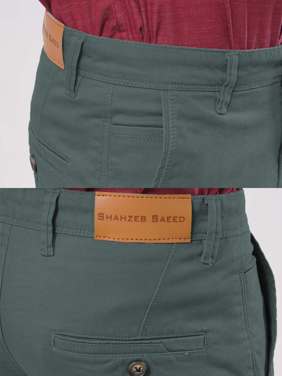 Teal Green Plain Cotton Chino Pant-25