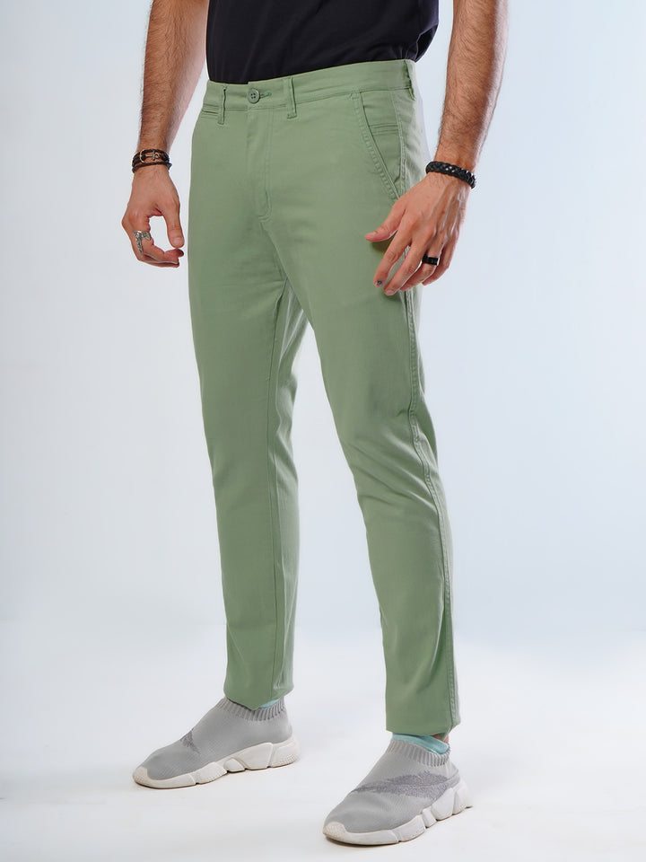 Light Green Plain Cotton Chino Pant-29