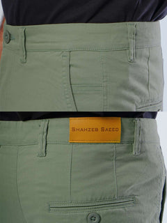 Light Green Plain Cotton Chino Pant-29