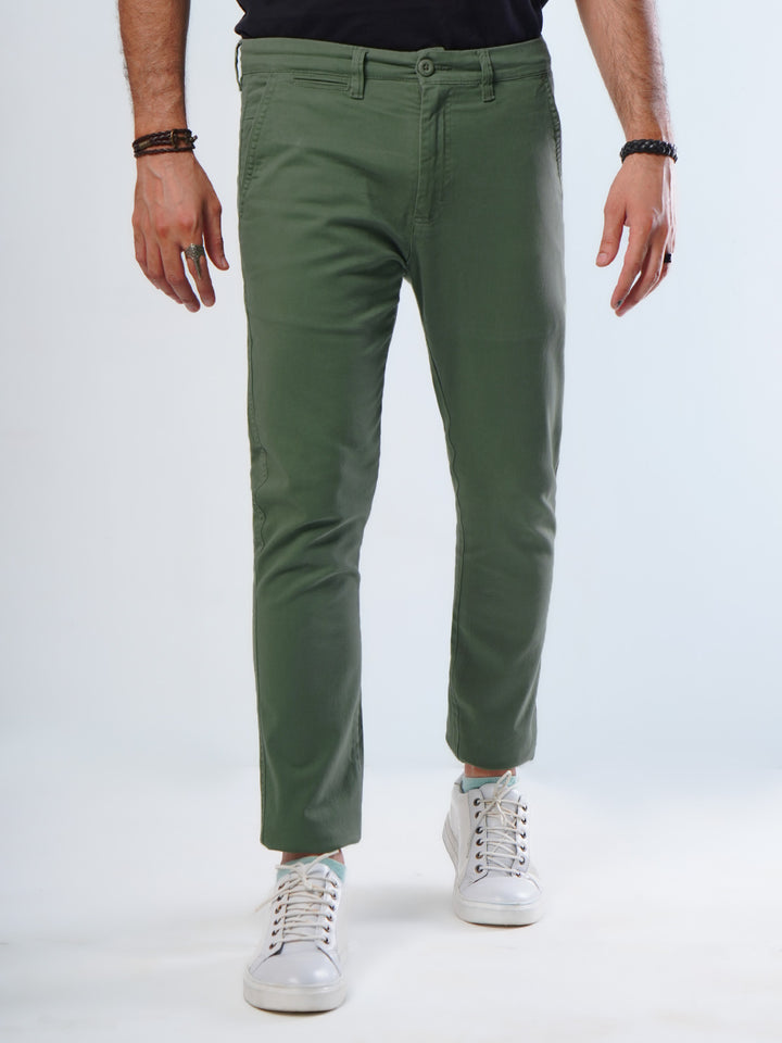 Sage Green Plain Cotton Chino Pant-29