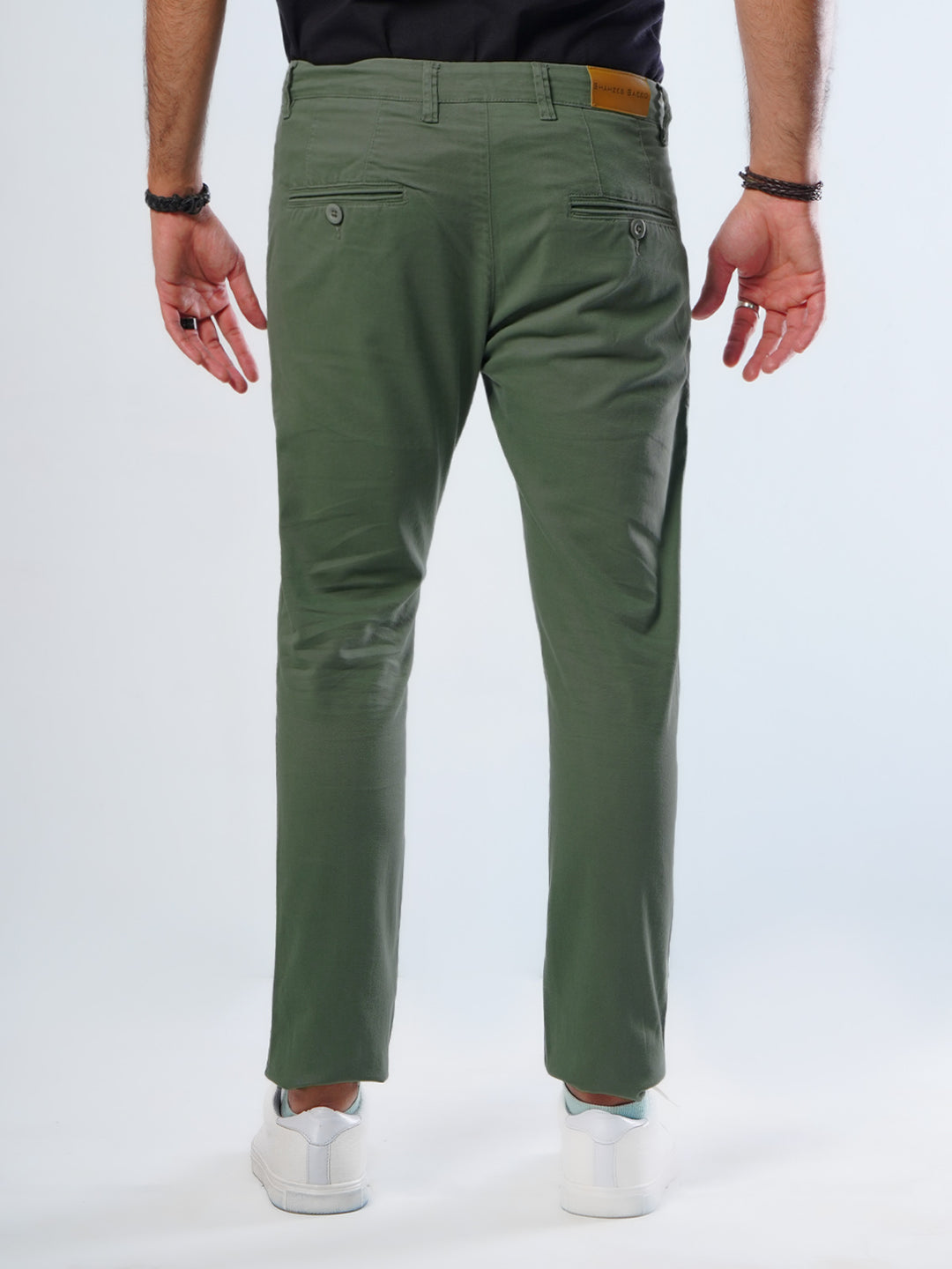 Sage Green Plain Cotton Chino Pant-29