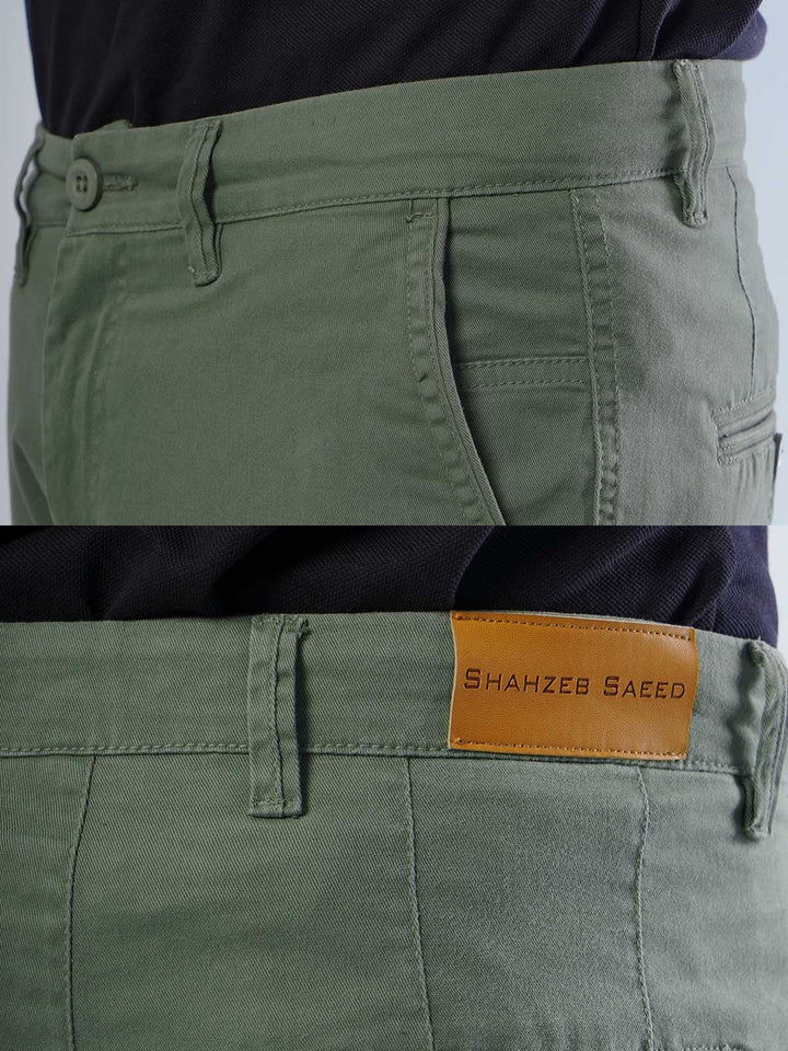 Sage Green Plain Cotton Chino Pant-29