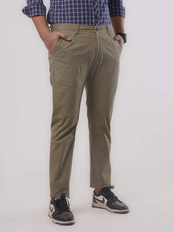 Khaki Plain Cotton Chino Pant-27