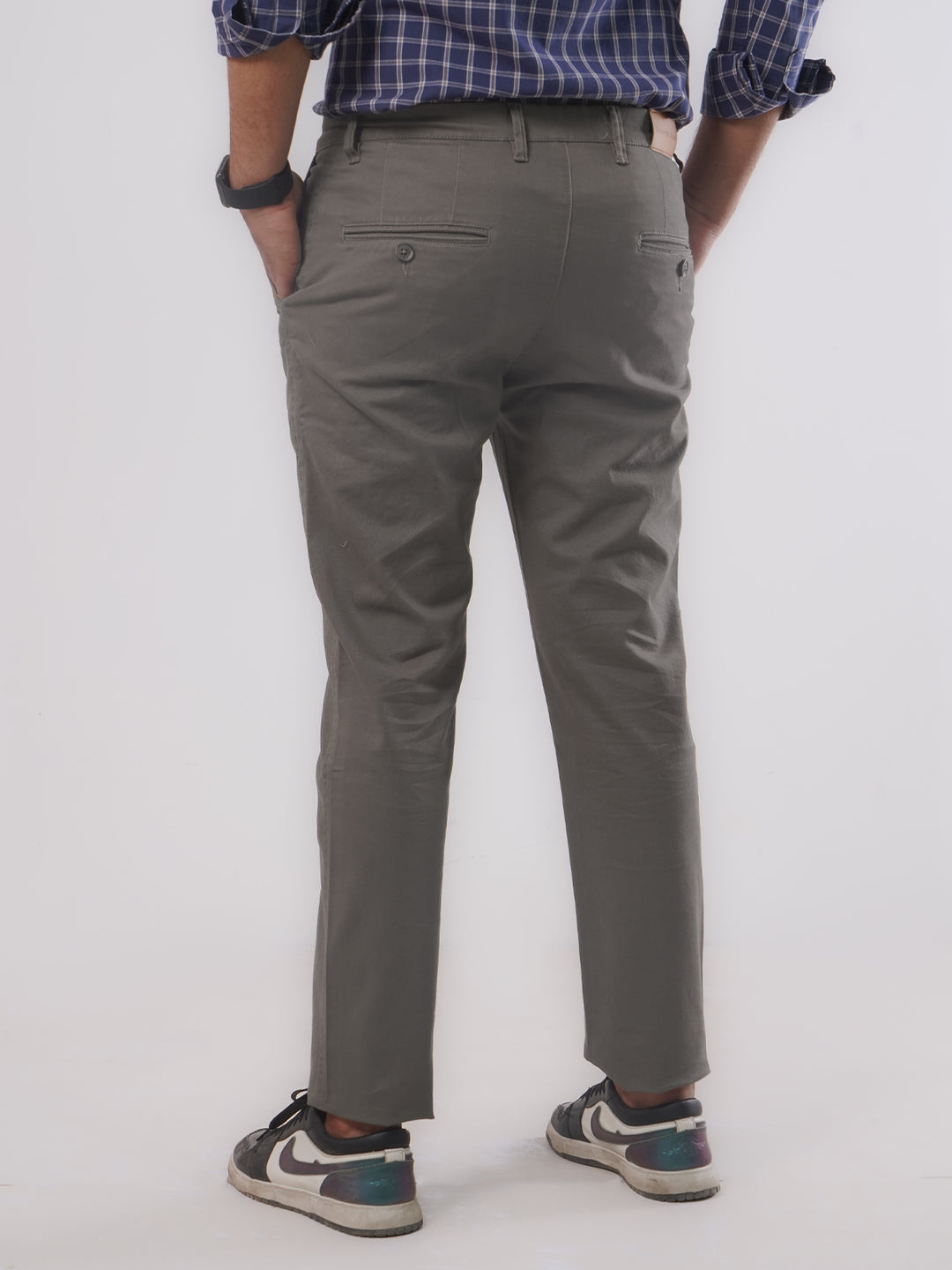 Dark Olive Plain Cotton Chino Pant-26