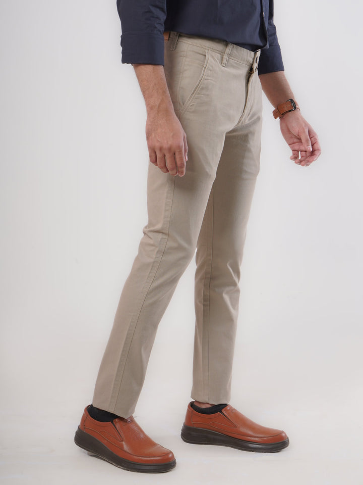 Light Fawn Plain Cotton Chino Pant-25