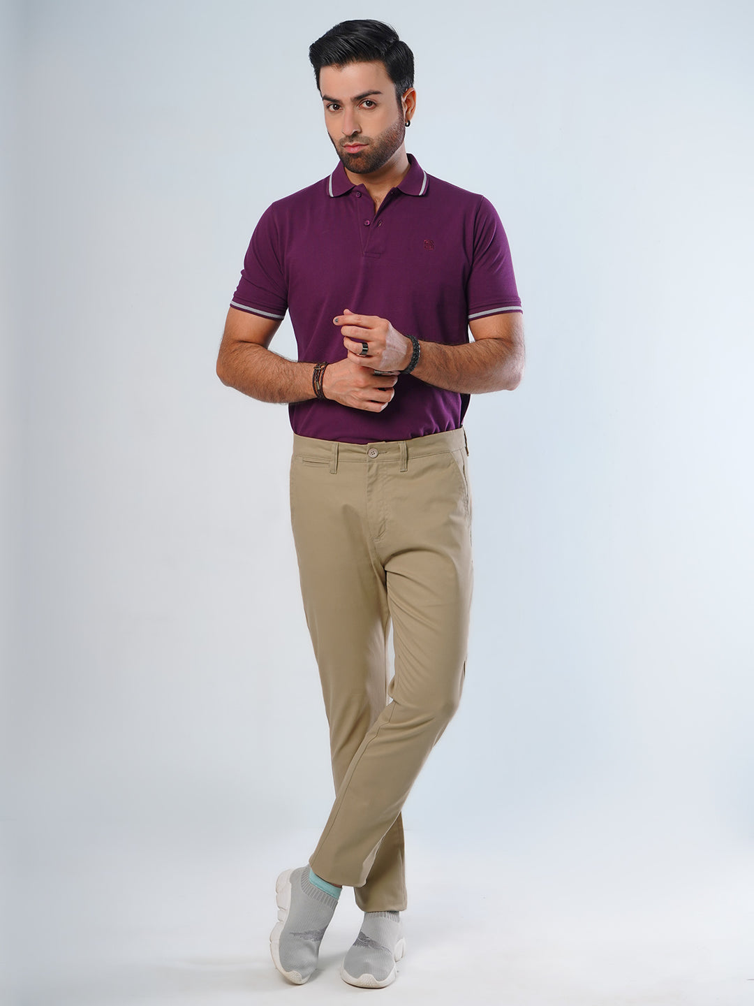 Light Fawn Plain Cotton Chino Pant-29