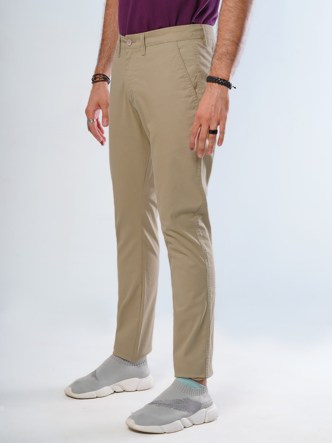 Light Fawn Plain Cotton Chino Pant-29