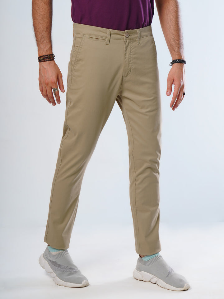 Light Fawn Plain Cotton Chino Pant-29